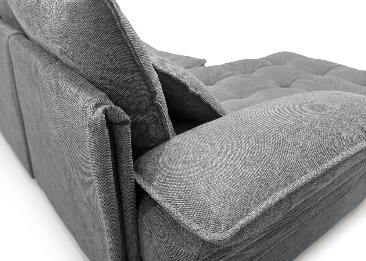 Sofa Doble Chaise Longue Stefano Gris + Portavasos 320cm
