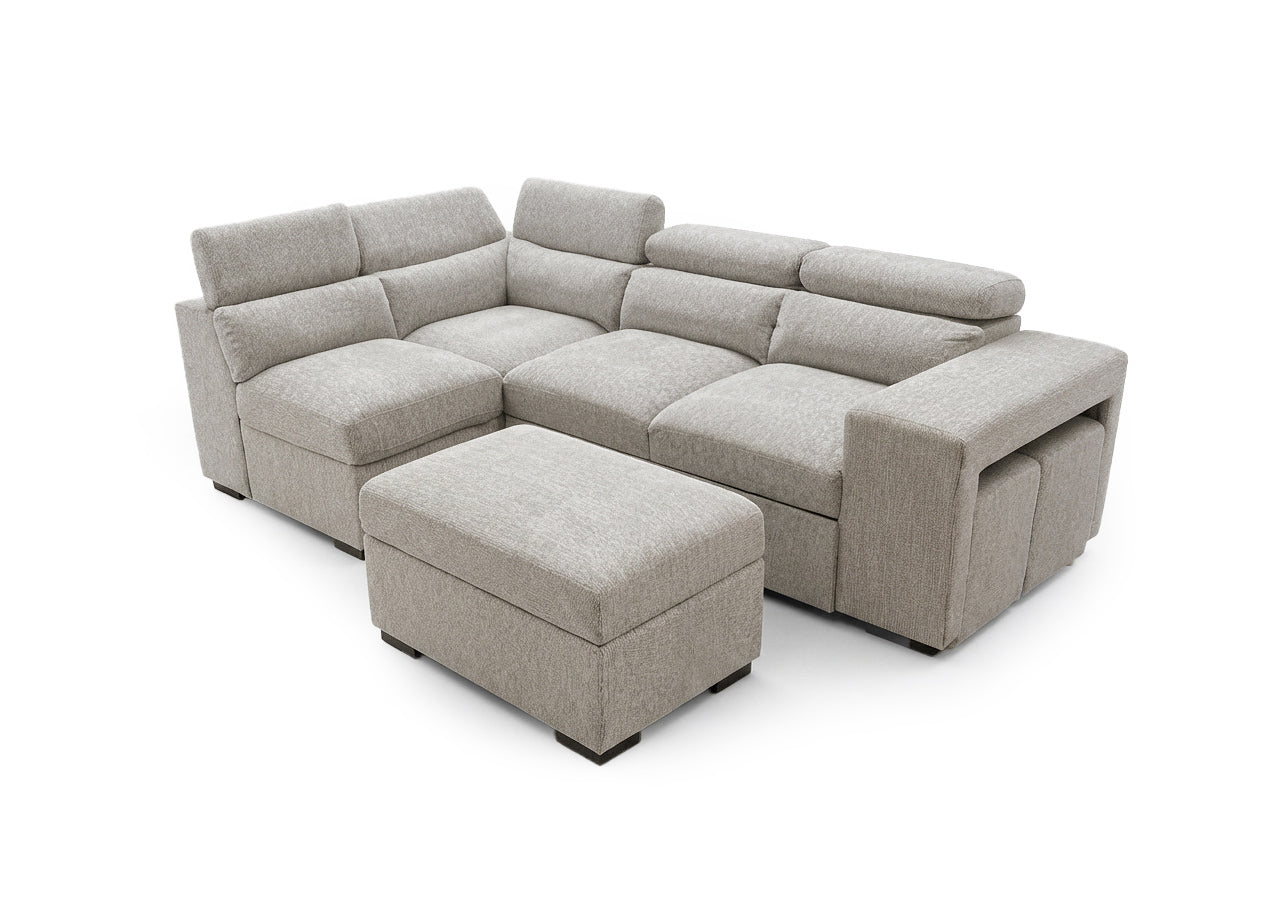 Sofa Cama Rinconera Ander + Puf con Arcon 260cm