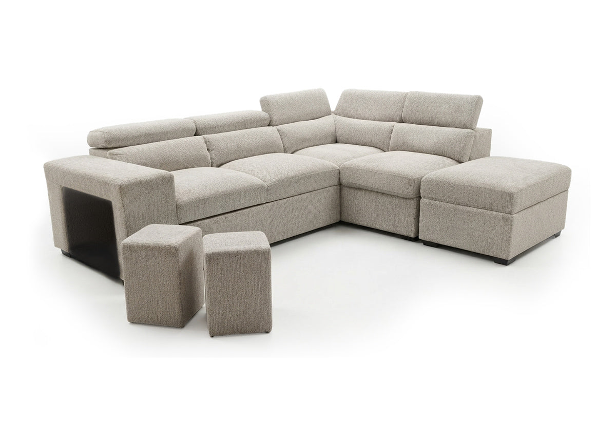 Sofa Cama Rinconera Ander + Puf con Arcon 260cm