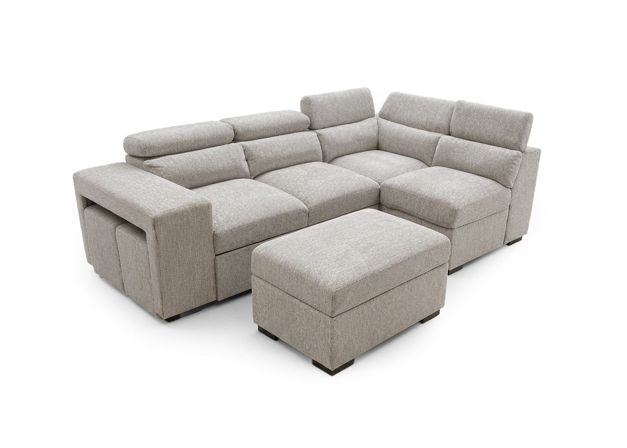 Sofa Cama Rinconera Ander + Puf con Arcon 260cm