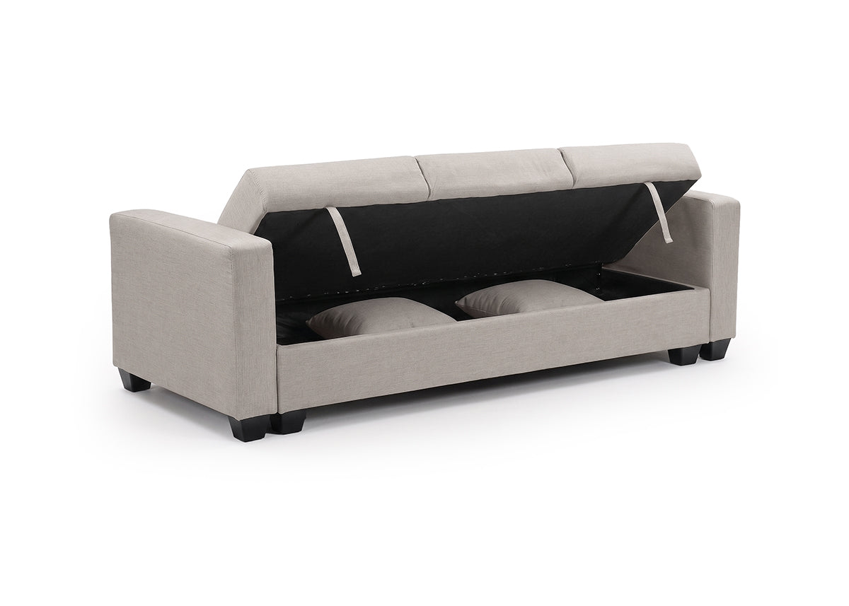 Sofa Cama Keyla con Arcon Beige 210cm