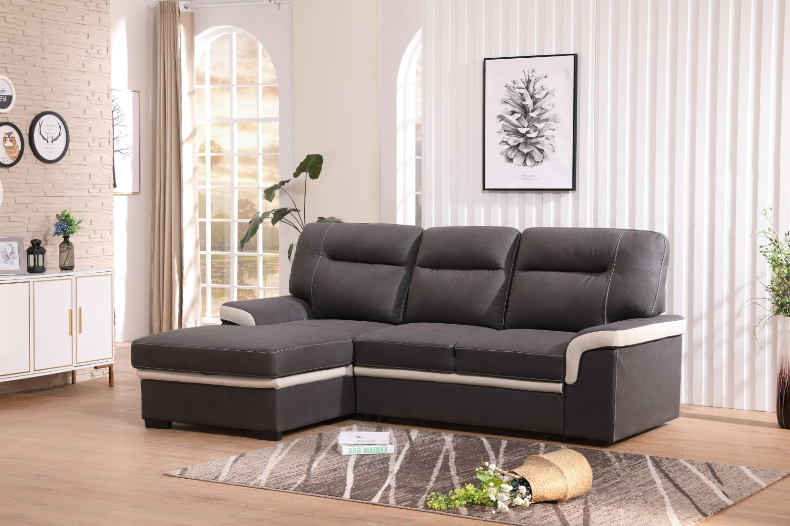 Sofa Cama Chaise Longue Old Farrar 255cm