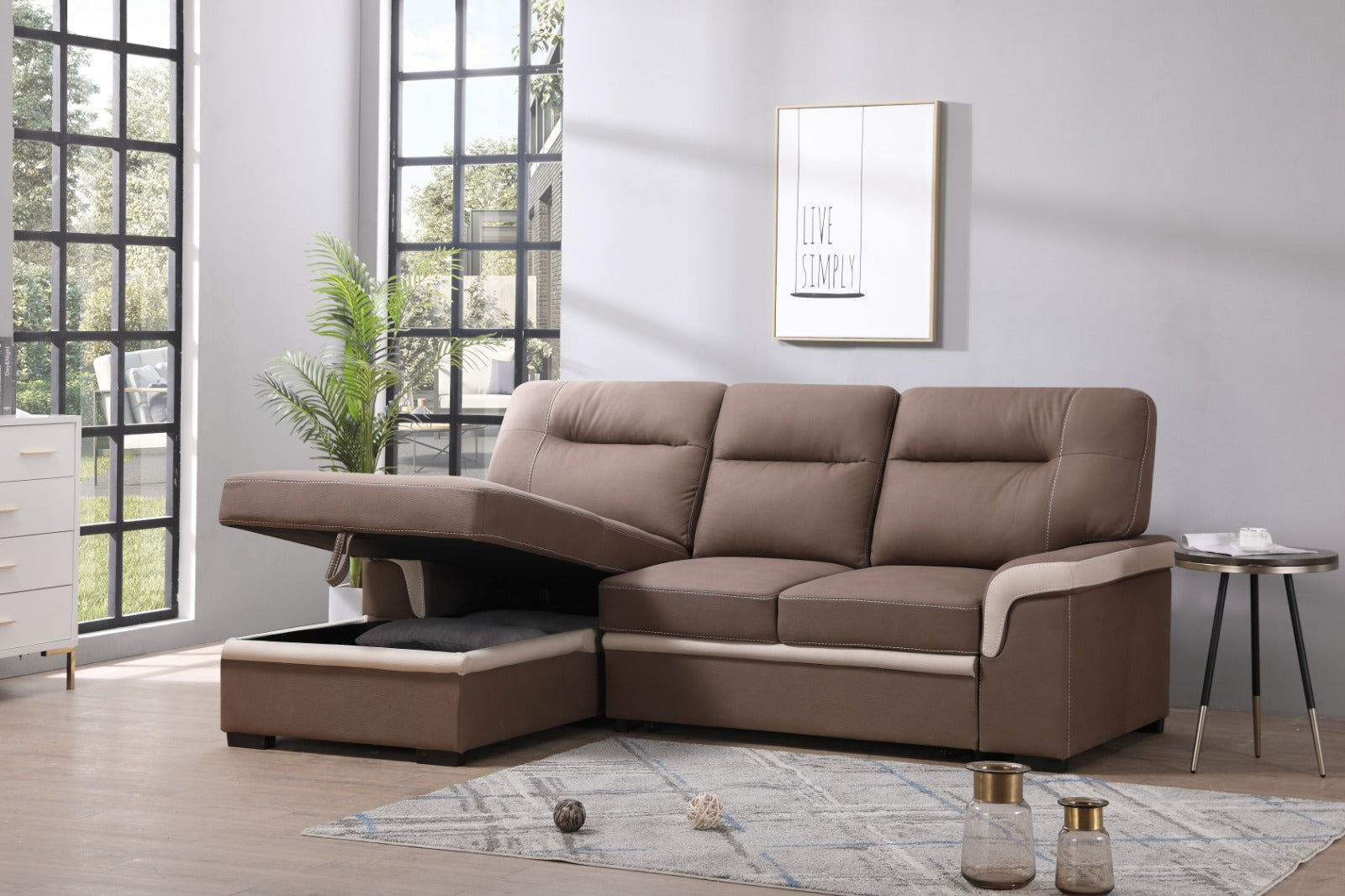 Sofa Cama Chaise Longue Old Farrar 255cm