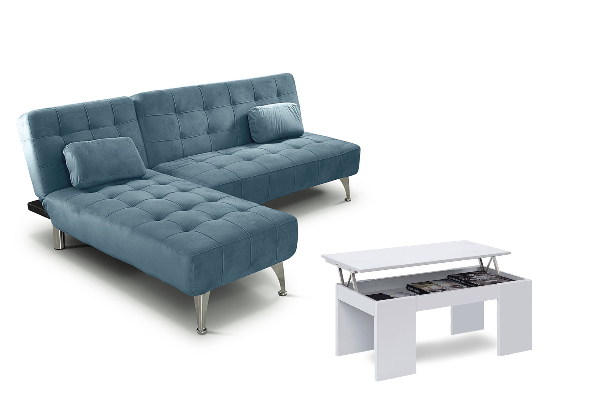 Offre : Canapé-lit Méridienne XS + Table Basse Élévatrice