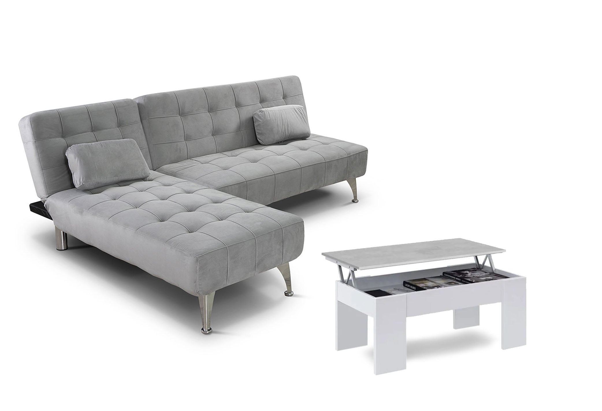 Offre : Canapé-lit Méridienne XS + Table Basse Élévatrice