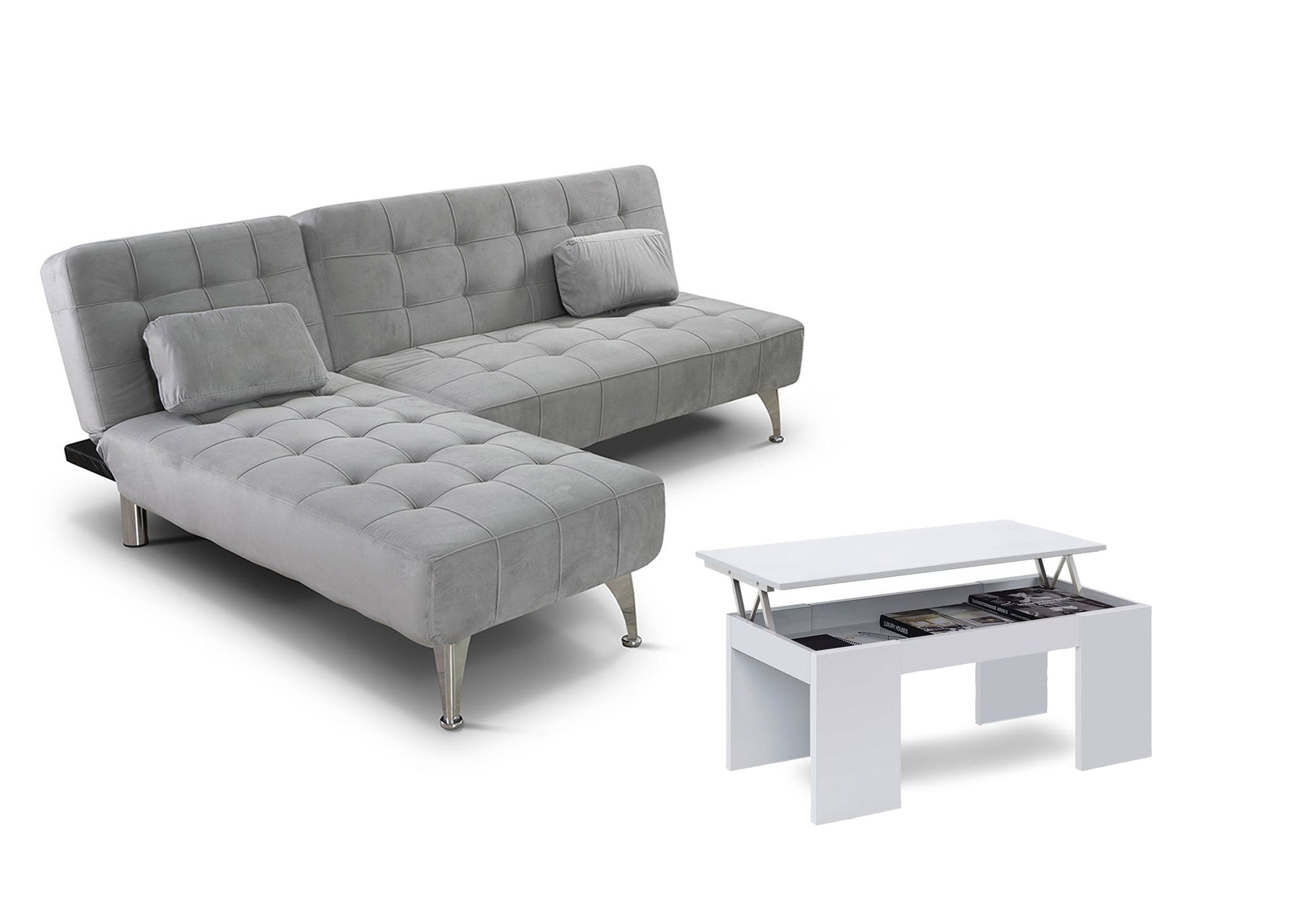 Offre : Canapé-lit Méridienne XS + Table Basse Élévatrice