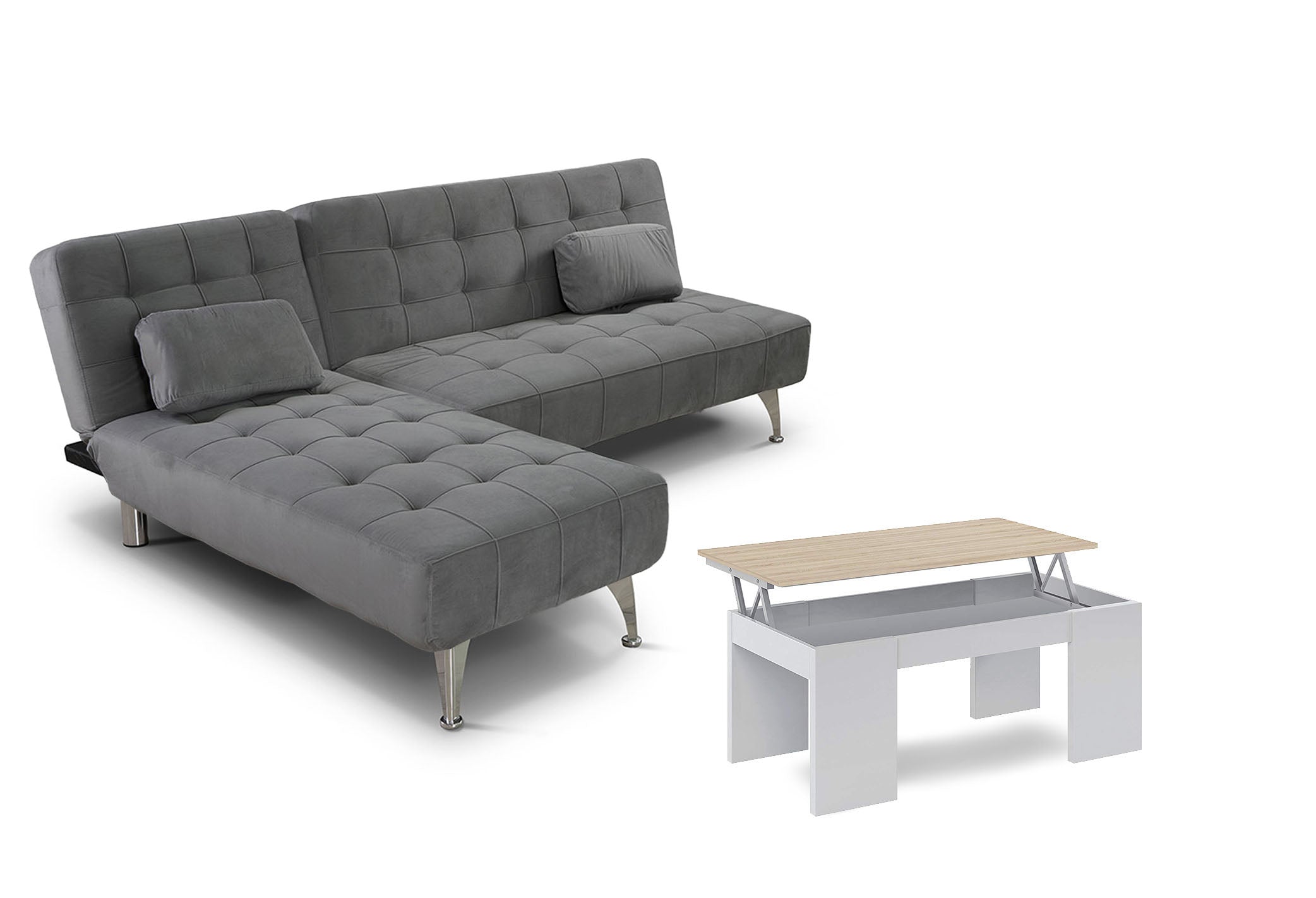 Offre : Canapé-lit Méridienne XS + Table Basse Élévatrice