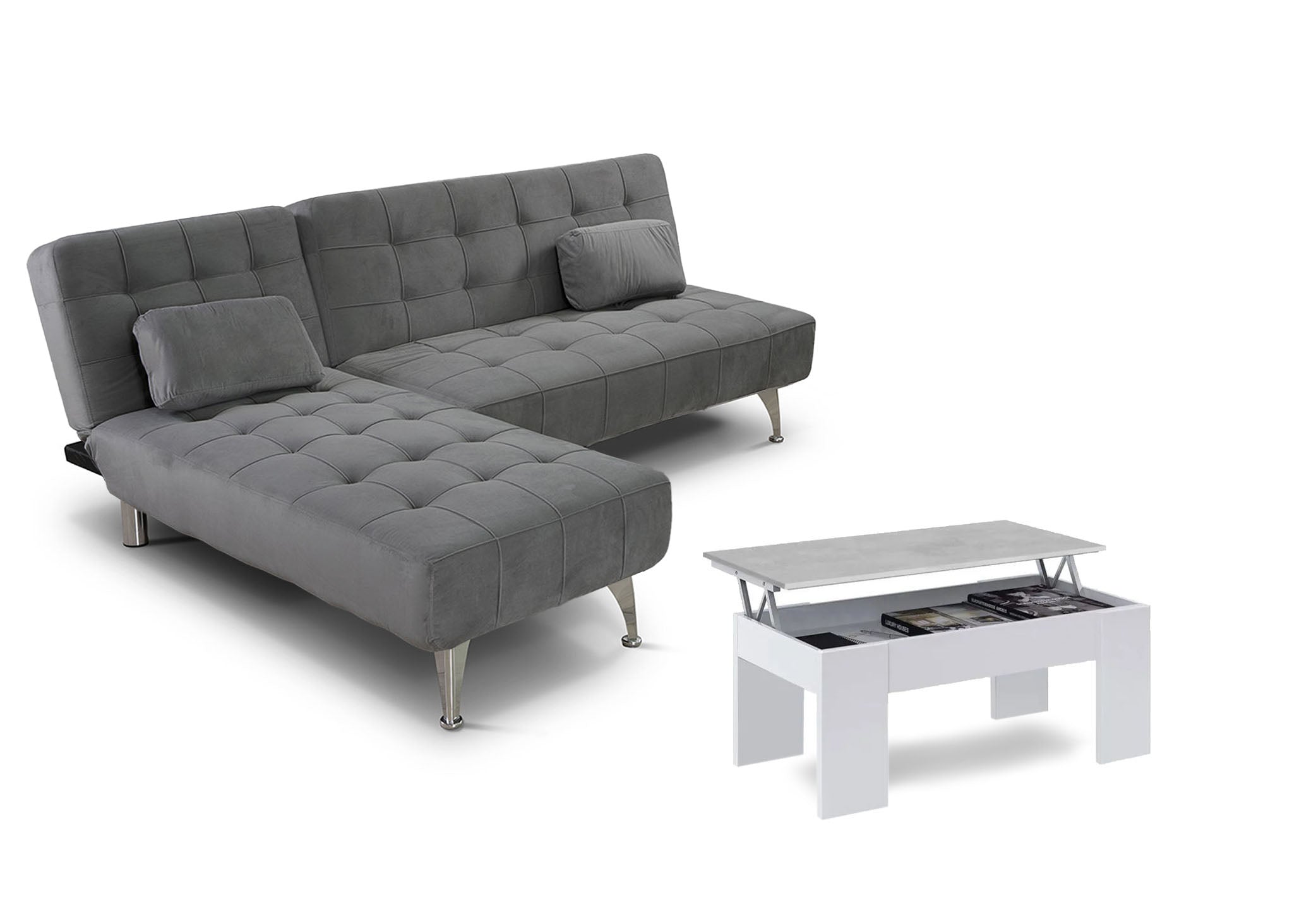 Offre : Canapé-lit Méridienne XS + Table Basse Élévatrice