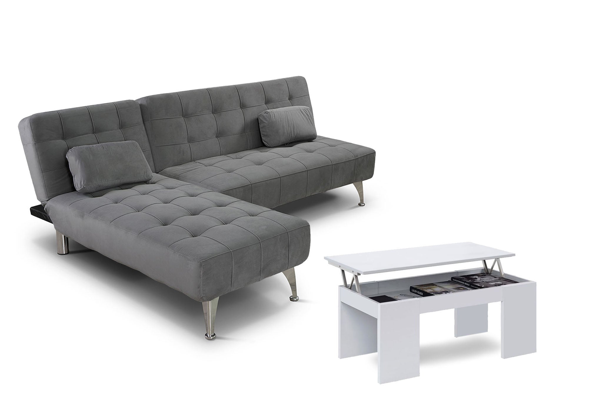 Offre : Canapé-lit Méridienne XS + Table Basse Élévatrice