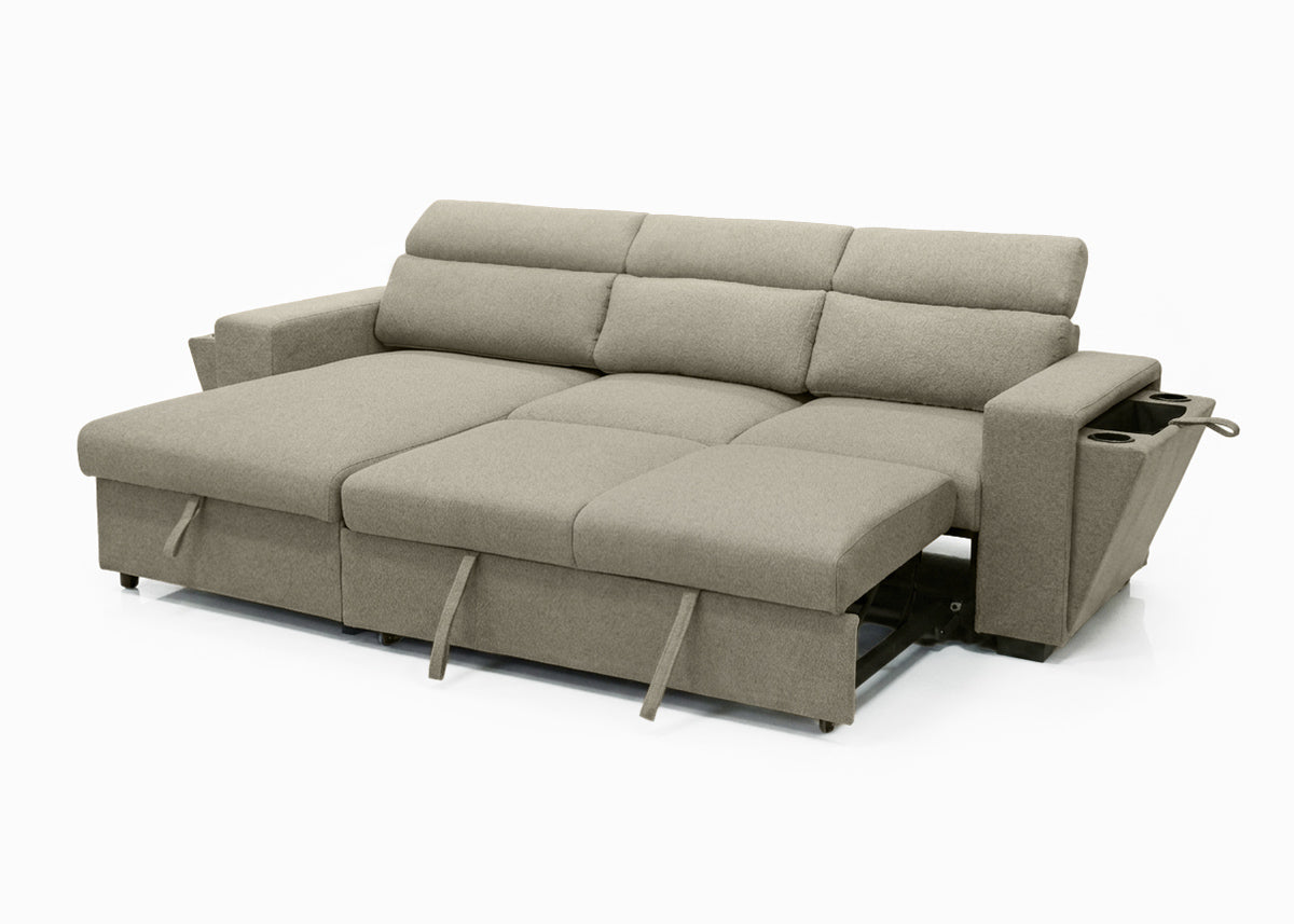 Sofa Cama Chaise Longue Brasil, con Arcon 257cm