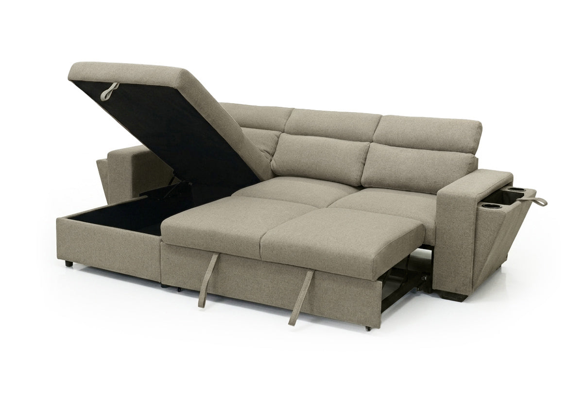 Sofa Cama Chaise Longue Brasil, con Arcon 257cm
