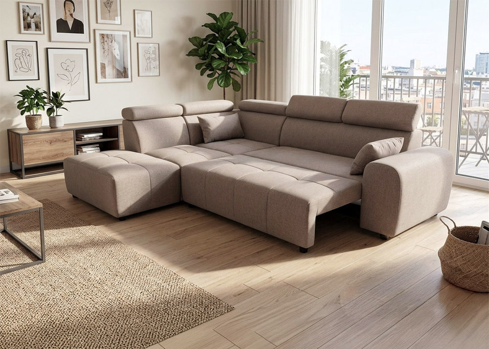 Sofá Cama de Canto Dolce + Pufe 280cm