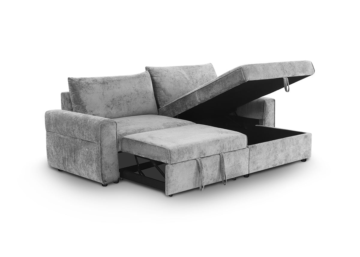 Sofa Cama Chaise Longue Egun 240cm, con Arcon