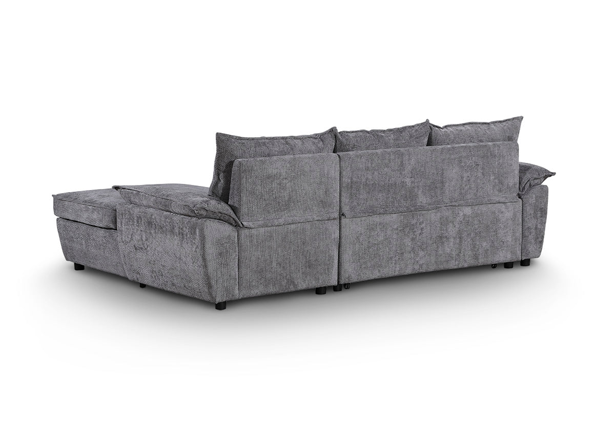 Sofa Cama Chaise Longue Mike 242cm, con Arcón