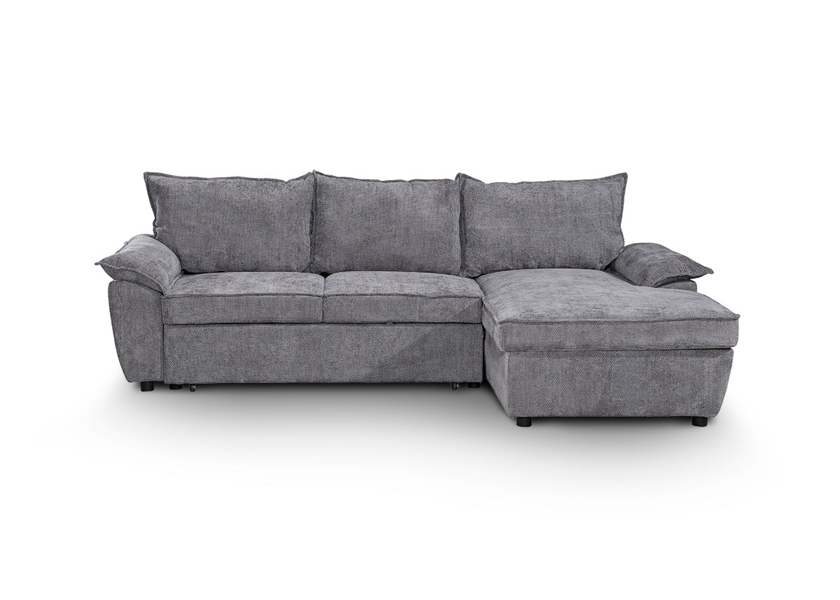 Sofa Cama Chaise Longue Mike 242cm, con Arcón