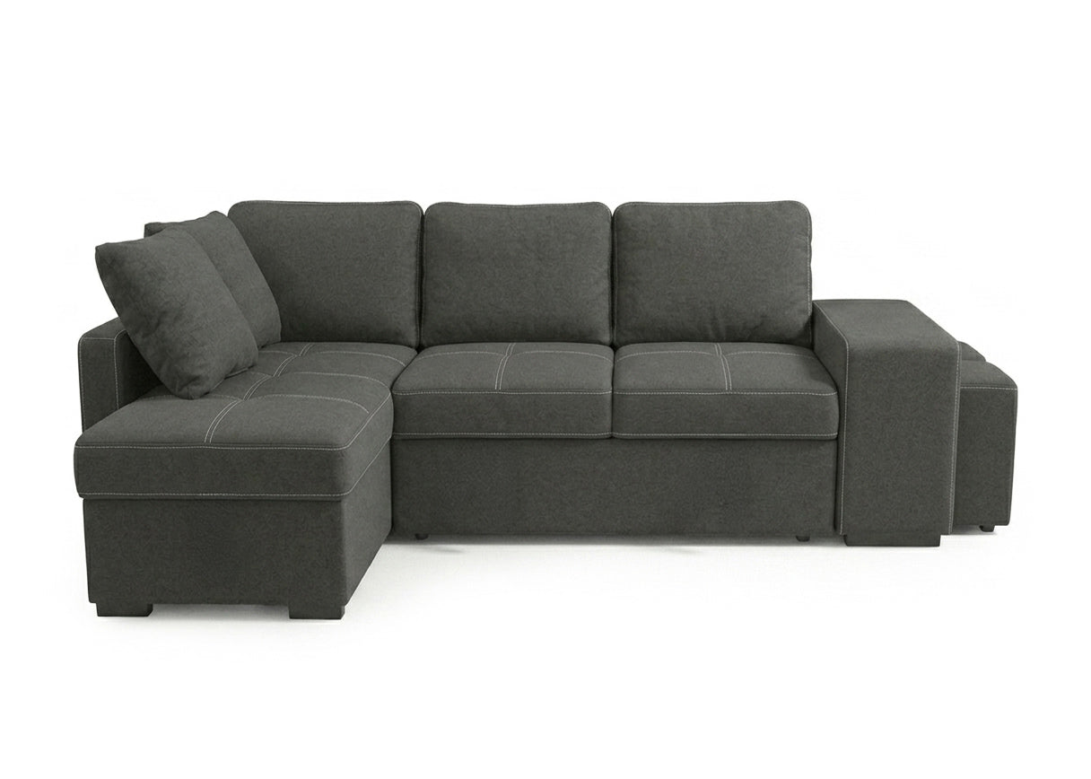 Sofa Cama Chaise Longue Stacy Negro 250cm