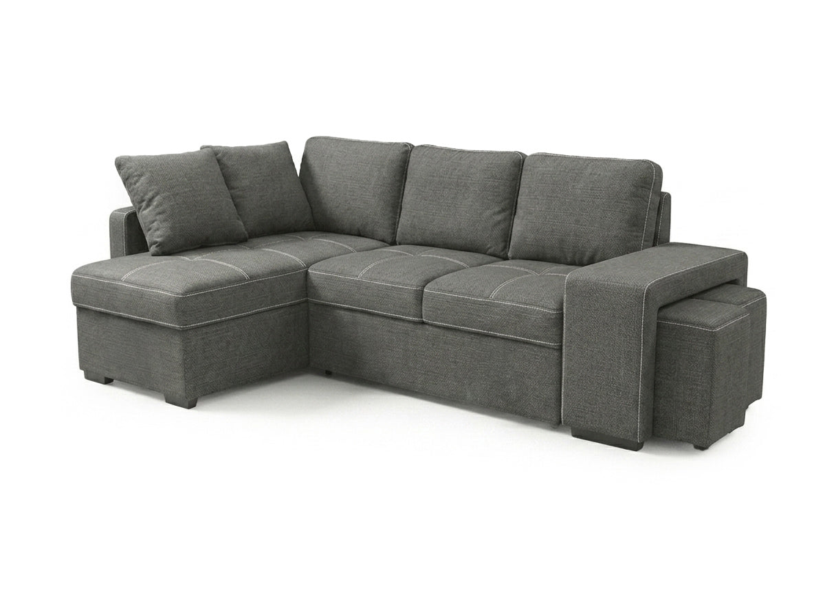 Sofa Cama Chaise Longue Stacy 250cm Gris Oscuro