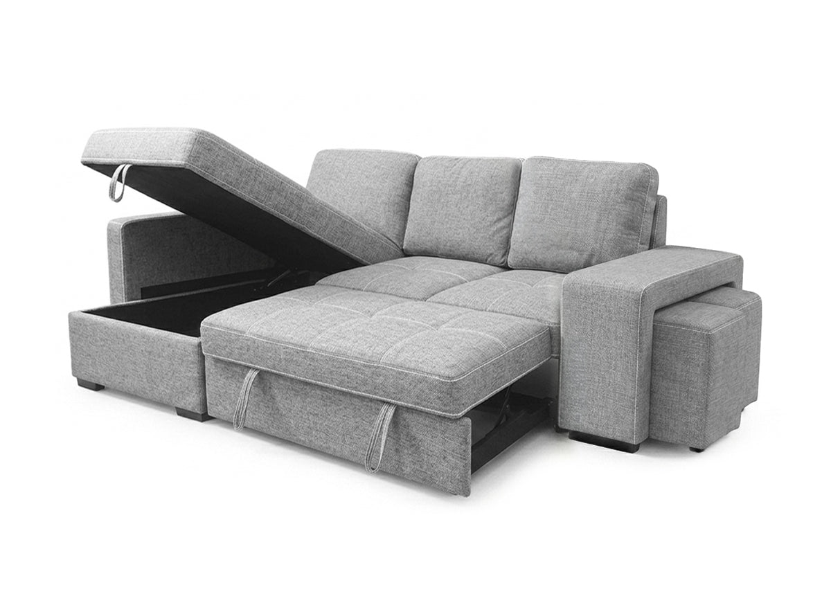 Sofa Cama Chaise Longue Stacy 250cm Gris Claro
