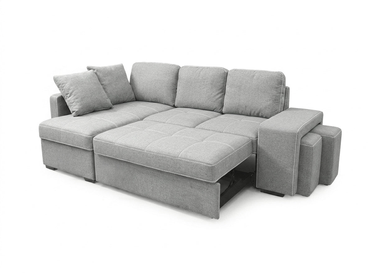 Sofa Cama Chaise Longue Stacy 250cm Gris Claro
