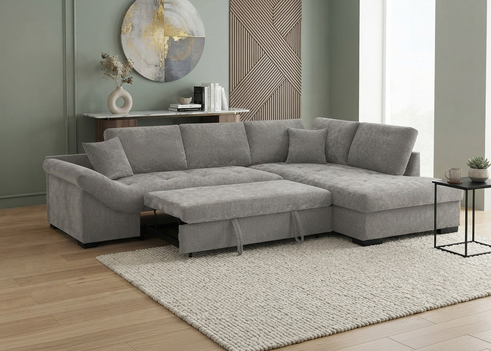 Sofa Cama Chaise Longue Mirabelle 295cm Gris