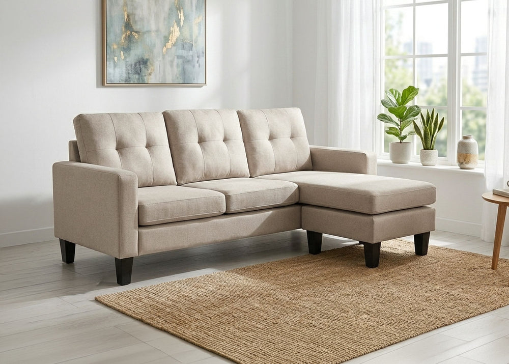 Sofa + Puff Convertible en Chaise Longue Bella 184cm