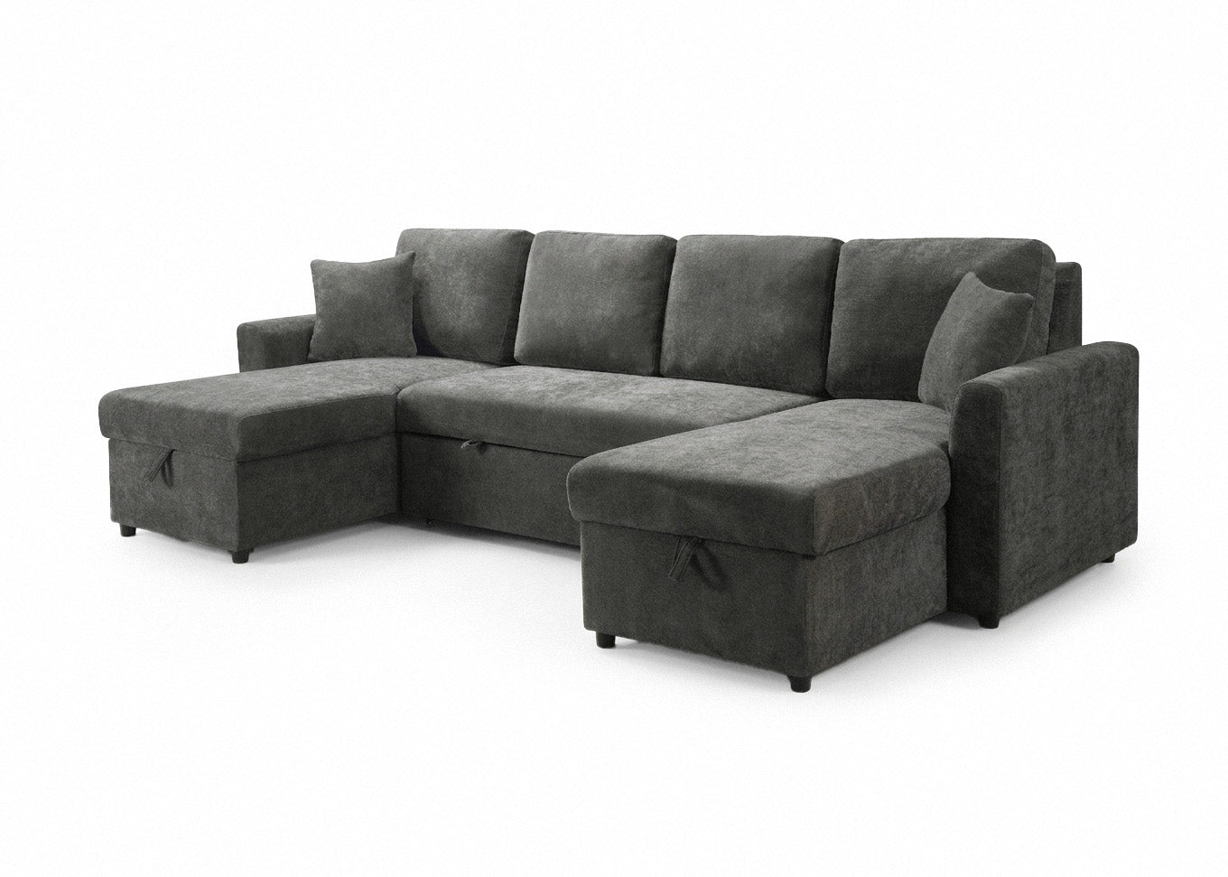 Sofa Doble Chaise Longue Utah, con Arcon 286cm Gris