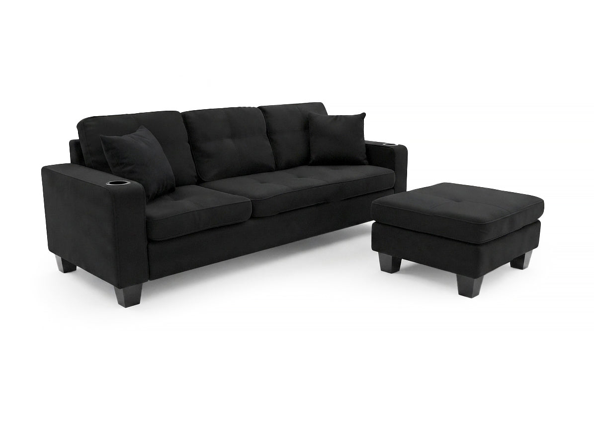 Sofa Kiger + Puff Convertible en Chaise Longue 182cm