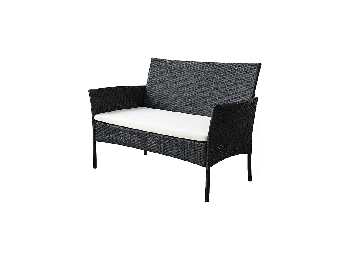 Conjunto Sofa + Mesa + 2 Sillas de Ratan PE. Muebles de Jardin y Terraza