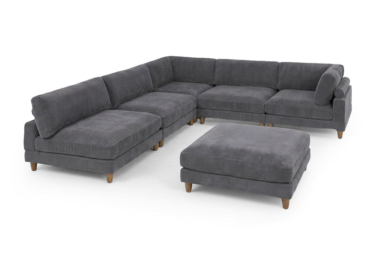 Sofa Rinconera Modular 6 Plazas Gris