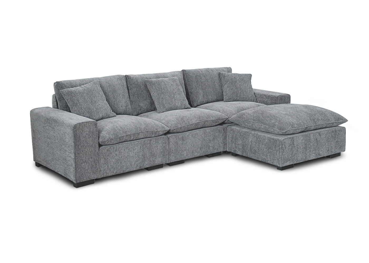 Sofa Chaise Longue Modular Sophie Gris 275cm
