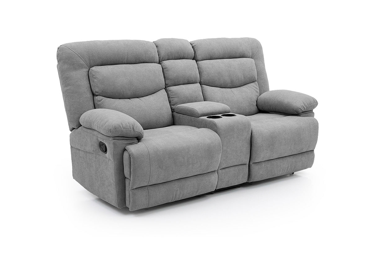 Sofa Reclinable Manual Laurel 2 Plazas Gris
