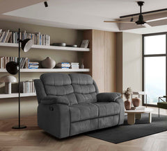 Sofa Reclinable Manual Houston 2 Plazas Gris