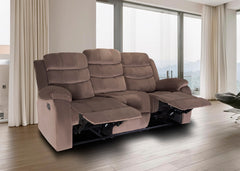 Sofa Reclinable Manual Grace 3 Plazas Marron