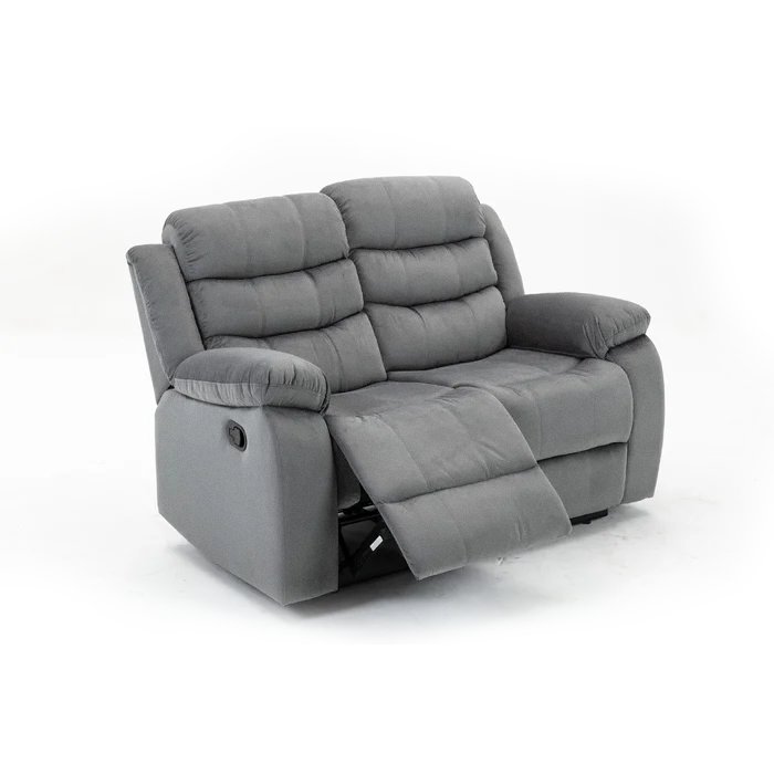 Sofa Reclinable Manual Houston 2 Plazas Gris