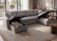 Sofa Doble Chaise Longue Nora, con Arcon 287cm