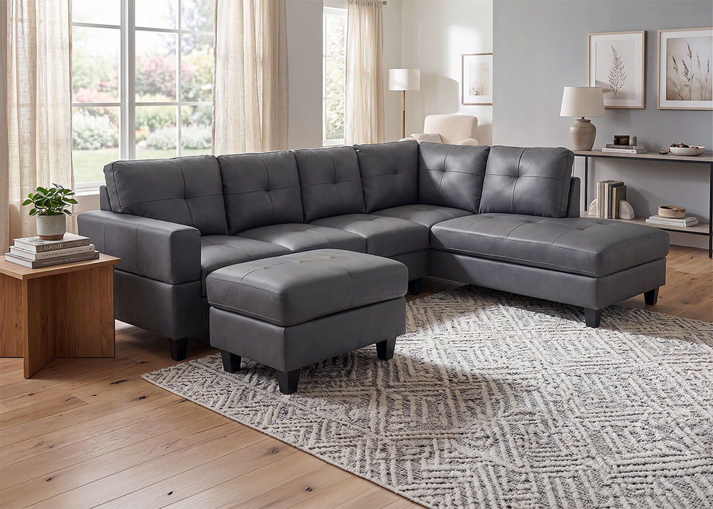 Sofa Chaise Longue Rinconera + Puf Kisrais 245cm