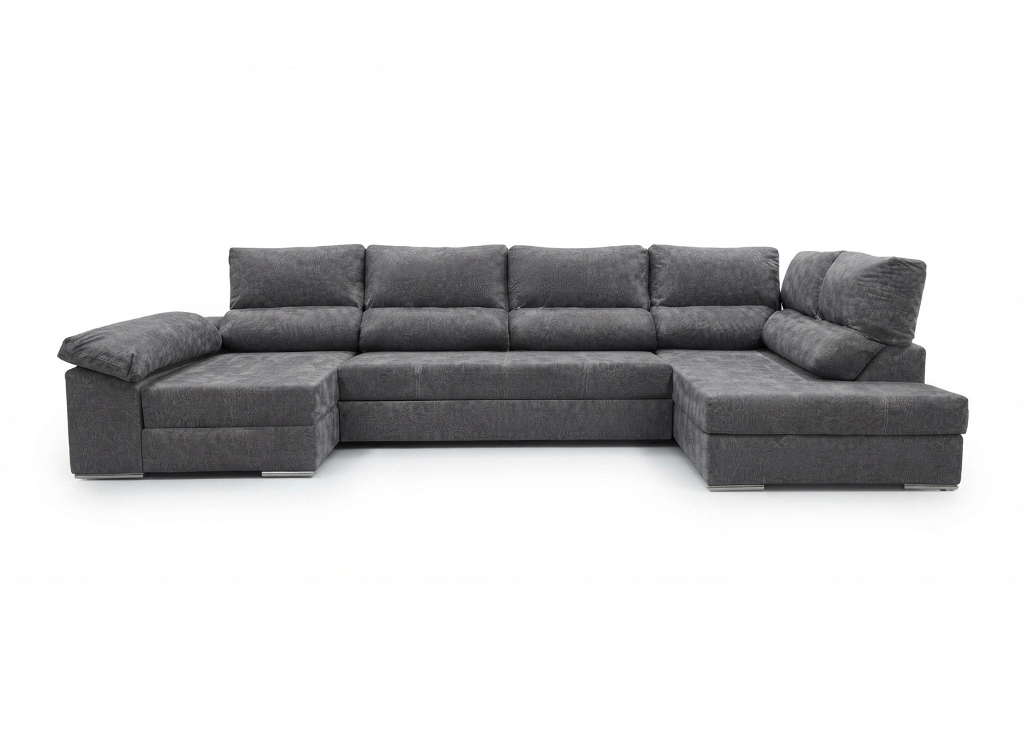 Mega Sofa Cama Rinconera Chaise Longue Sicilia 345cm Gris