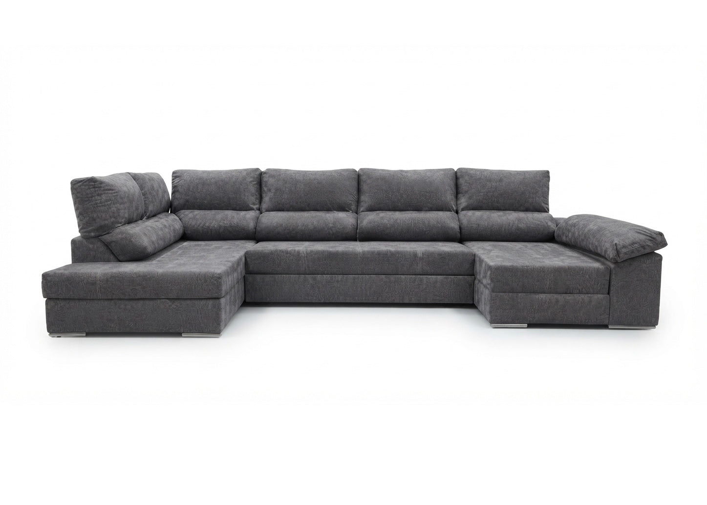 Mega Sofa Cama Rinconera Chaise Longue Sicilia 345cm Gris