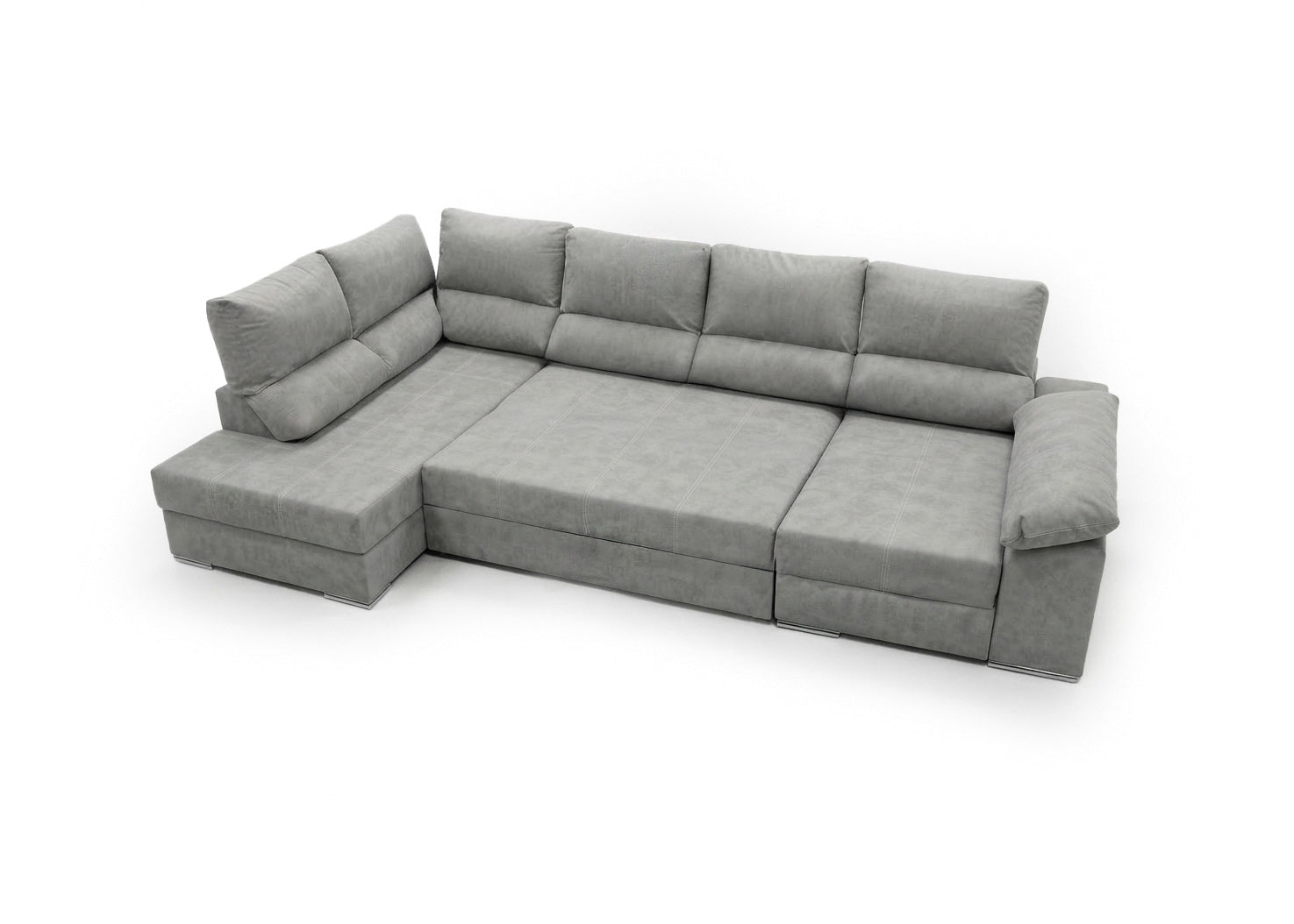 Mega Sofa Cama Chaise Longue Rinconera Sicilia 345cm Gris