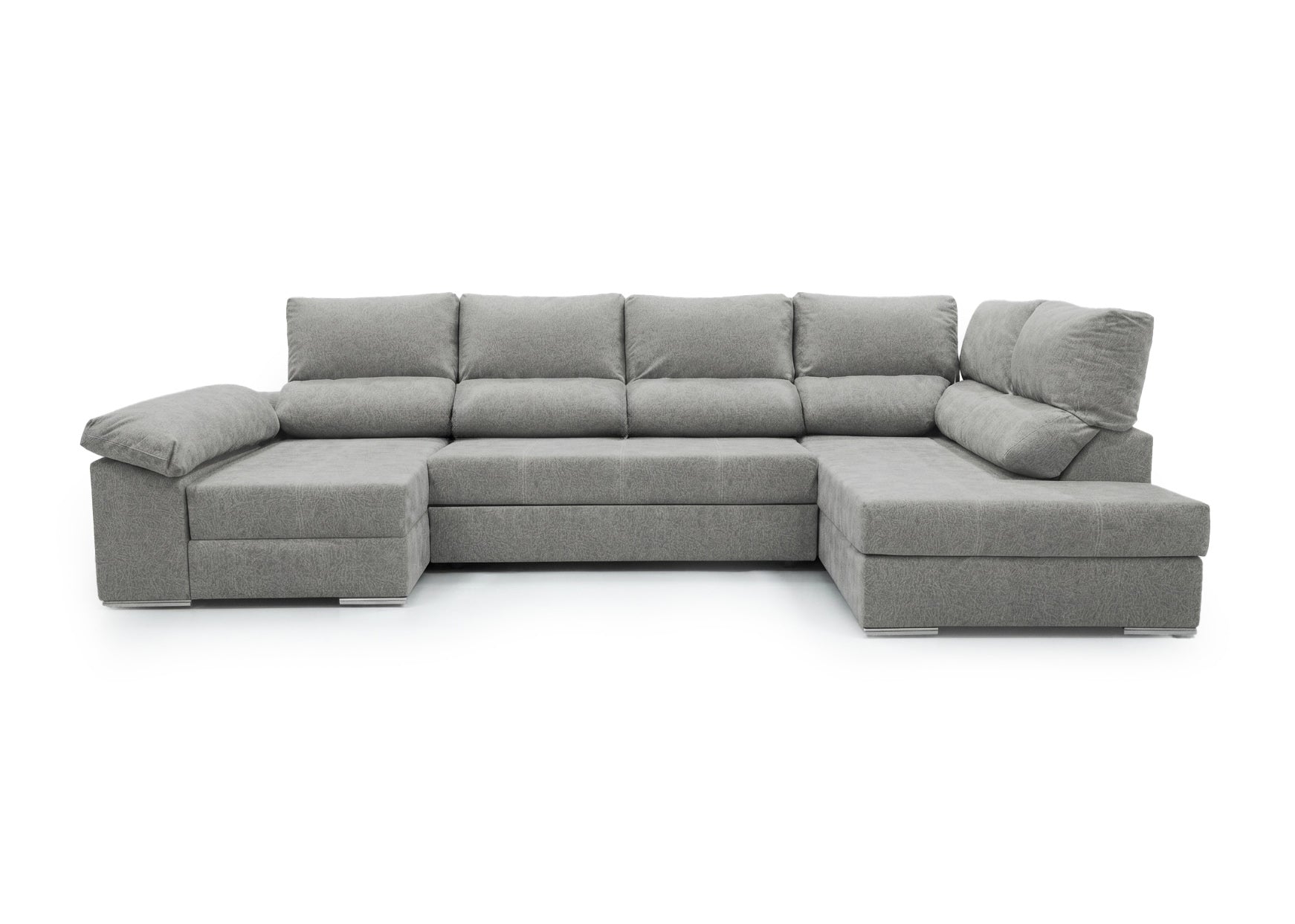 Mega Sofa Cama Chaise Longue Rinconera Sicilia 345cm Gris