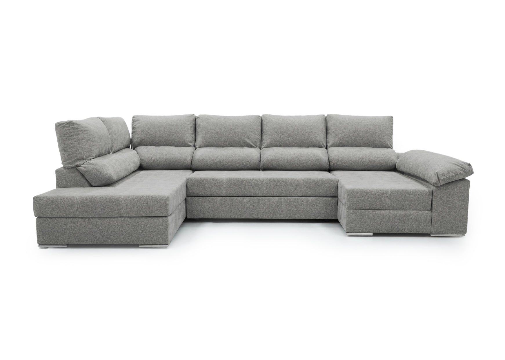 Mega Sofa Cama Chaise Longue Rinconera Sicilia 345cm Gris