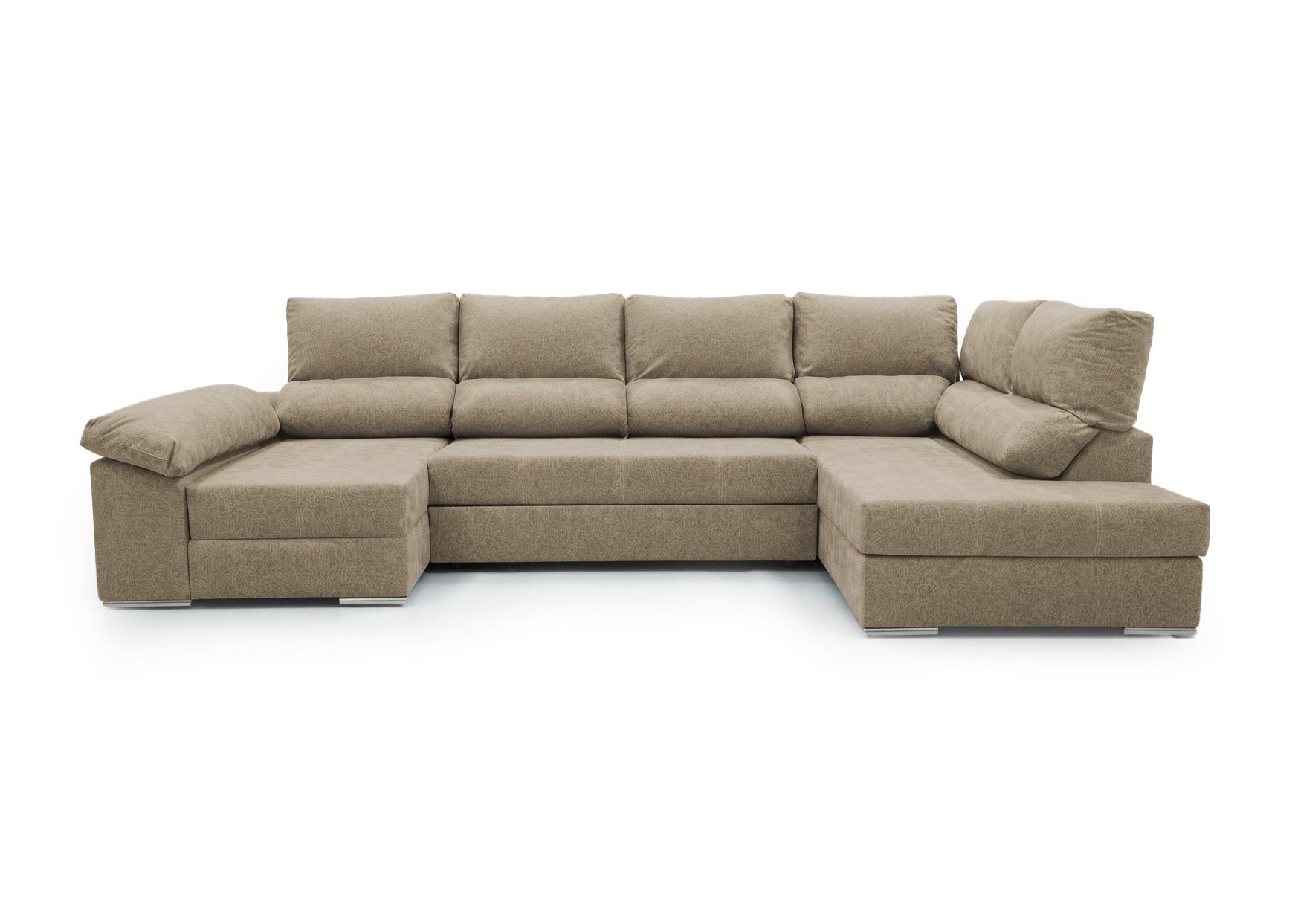 Mega Sofa Cama Chaise Longue Rinconera Sicilia 345cm Marron