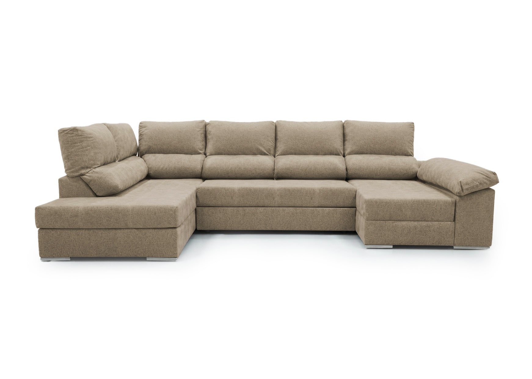 Mega Sofa Cama Chaise Longue Rinconera Sicilia 345cm Marron