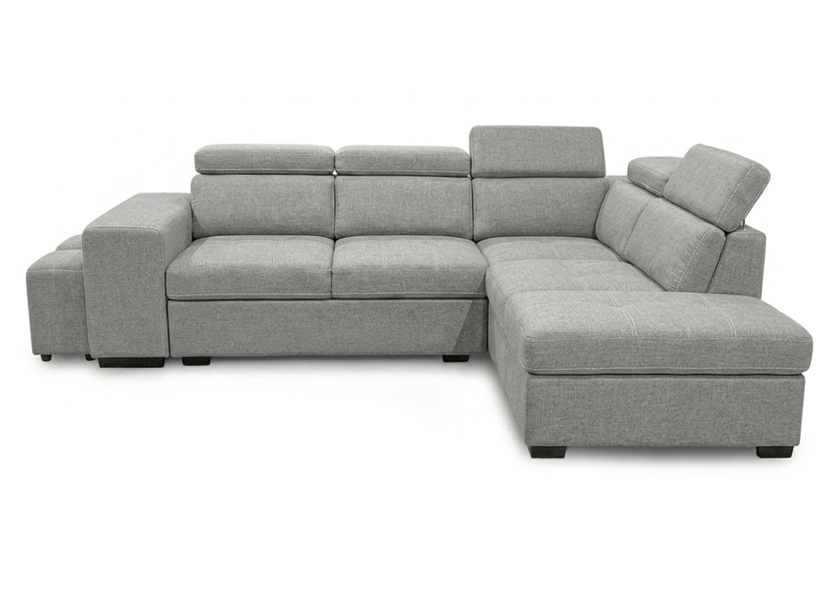 Sofa Cama Rinconera Teen + Puf con Arcon 264cm Gris
