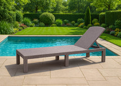 Tumbona en Ratan Sintetico Marron. Muebles de Jardin o Terraza