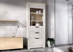 Vitrina Armario Sena 188cm. 2 Puertas y 1 Cajon