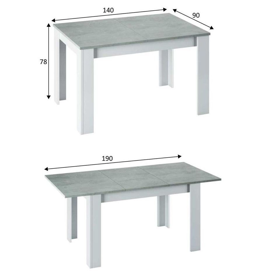 Mesa Extensible 140 a 190 x 90cm. Comedor o Cocina