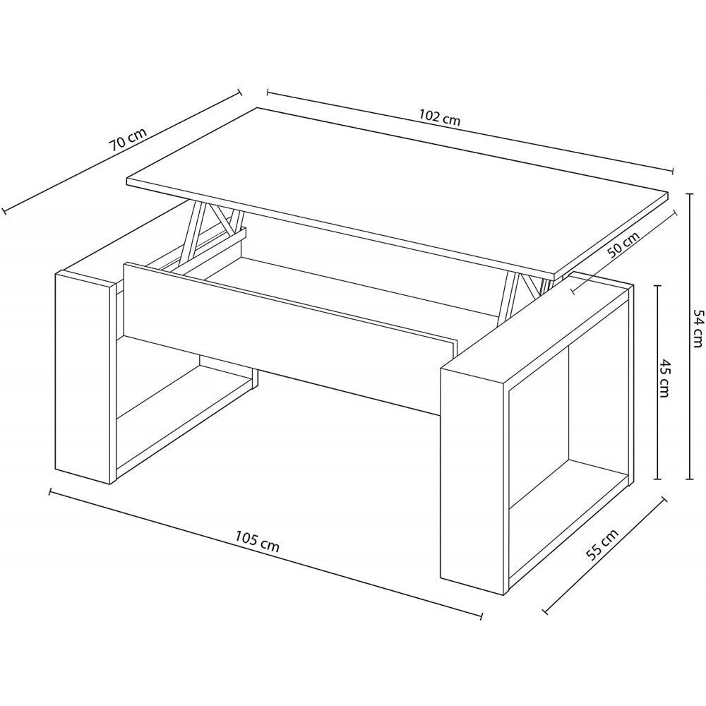 Mesa de Centro Elevable Artik 105x55 cm