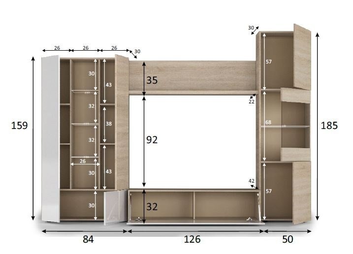 Conjunto Muebles de Salon con Luz 260x185  cm