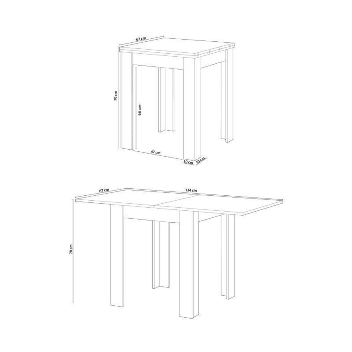 Mesa Auxiliar Extensible de 67 a 134x67 cm. Comedor o Cocina